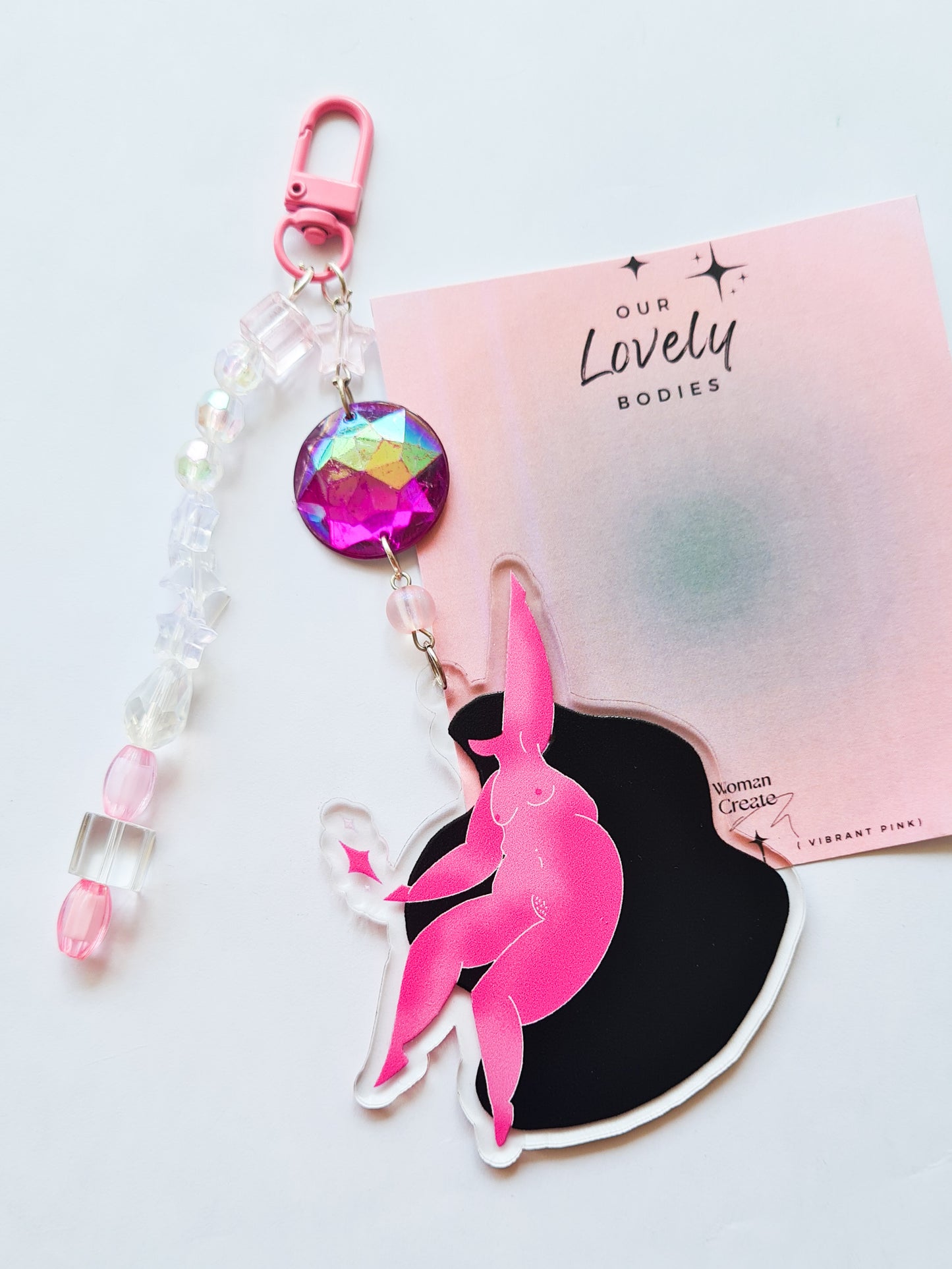 LOVELY BODIES Pink Acrylic Charm