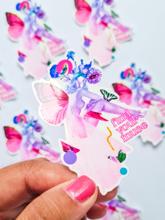 Find Your Muse, Pretty Girl collage sticker