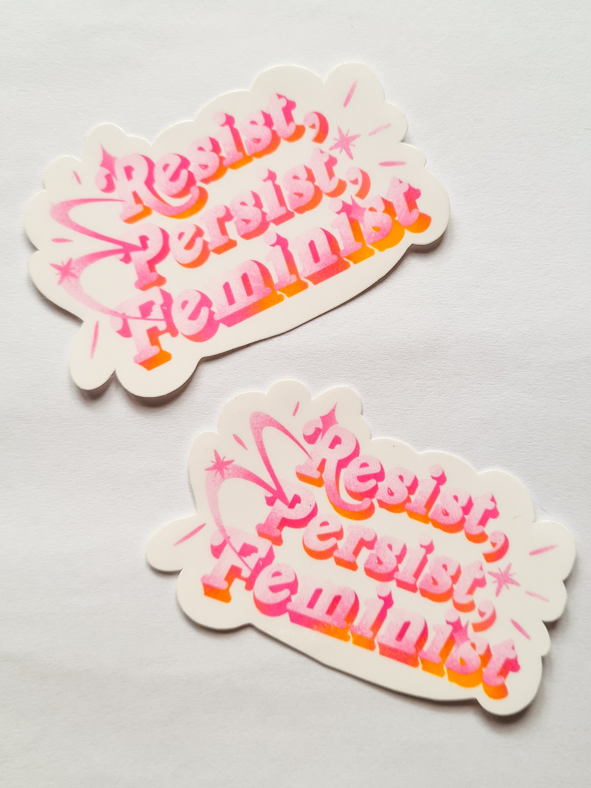 RESIST PERSIST, FEMINIST type sticker - Woman Create