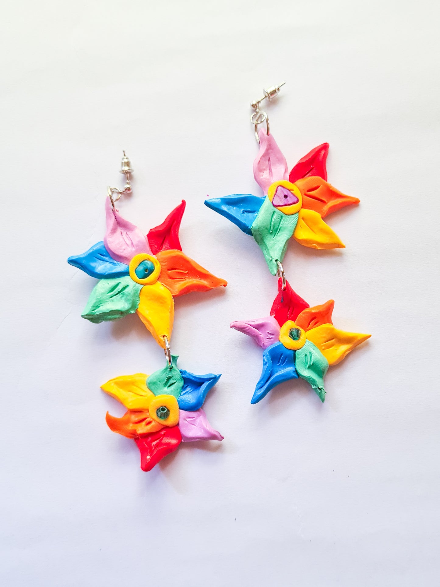 Rainbow Flower Power Earrings