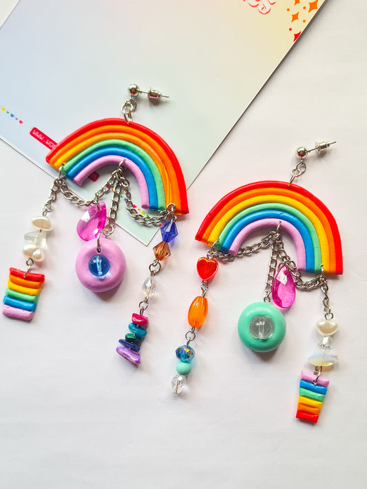 Rainbow Power Charm Earrings