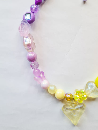 Yellow Heart Color Spectrum Necklace