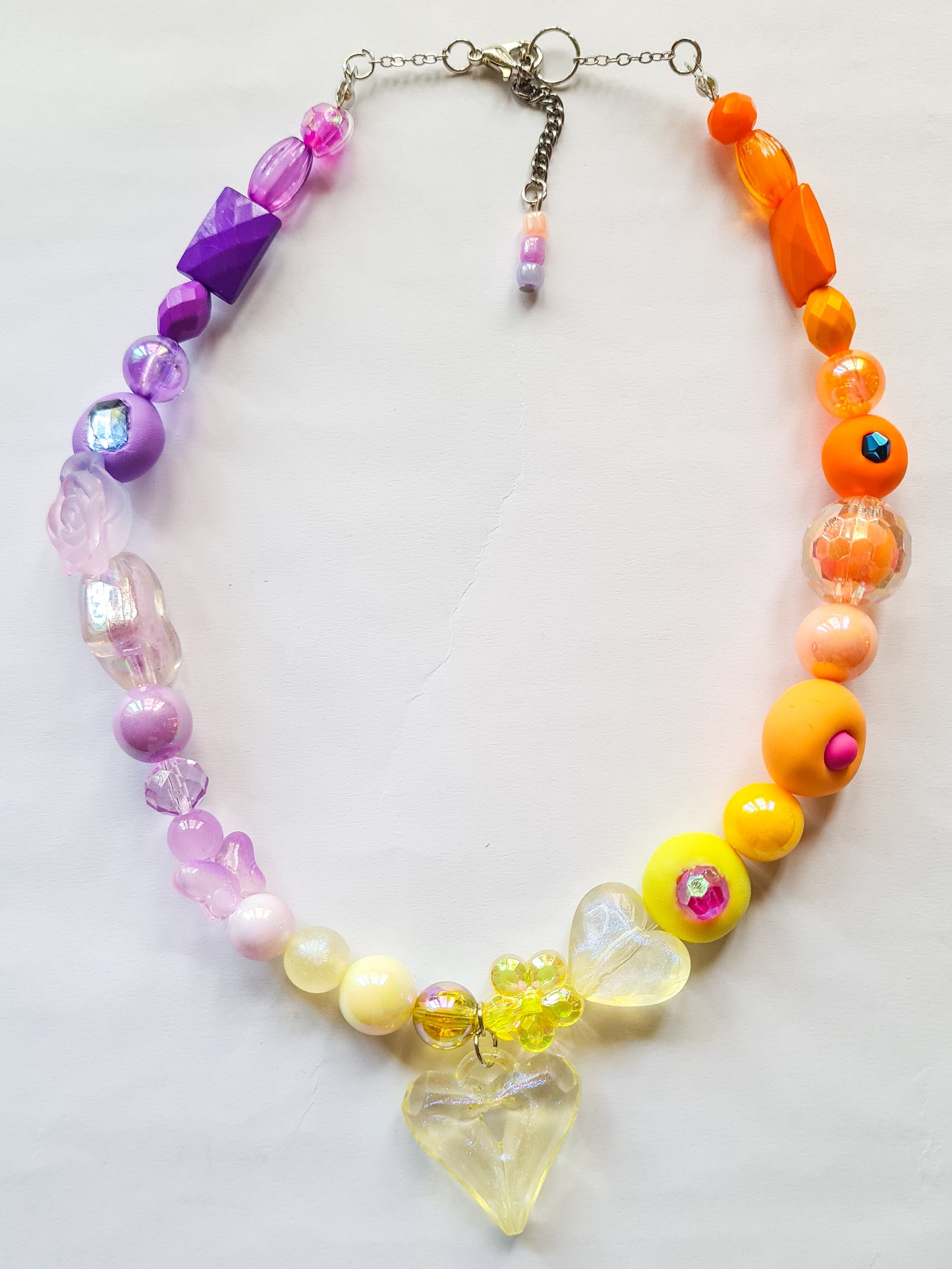 Yellow Heart Color Spectrum Necklace