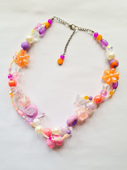 Pink Boobs Layered Boho Necklace
