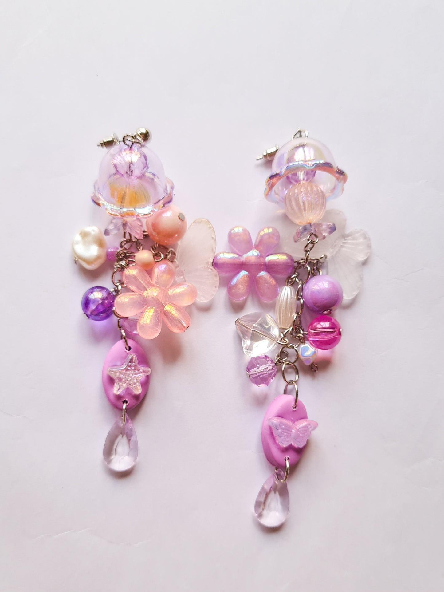 Jellyfish Multi-Layer Charms Asymmetrical Earrings