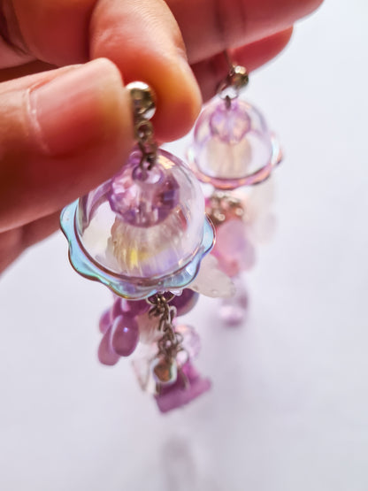 Jellyfish Multi-Layer Charms Asymmetrical Earrings