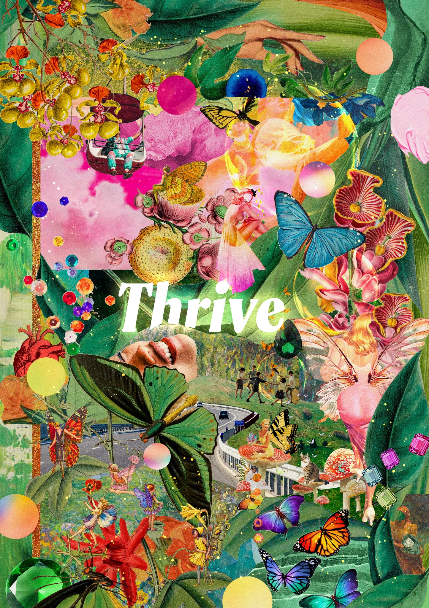 Thrive, 5R / A5 / A4 collage art print